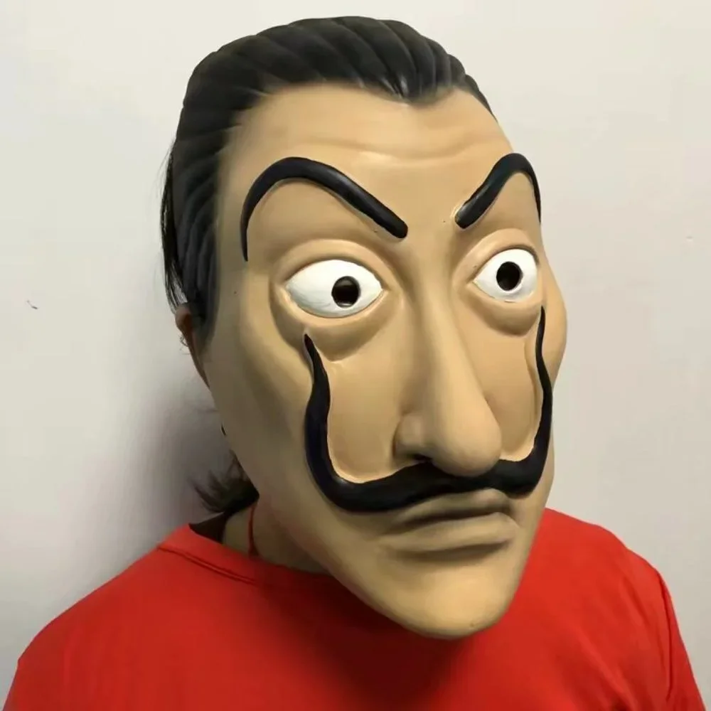 La Casa De Papel Face Latex Mask Salvador Dali Cosplay Costume Halloween…
